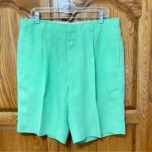 Ralph Lauren Purple Label Lime Green 100% Linen Shorts Men’s Sz 36 Old Money